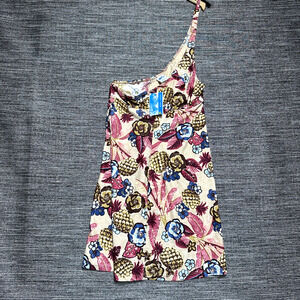 Quake Swim Vintage One Shoulder Swimsuit Women's S Hawaiian Made in USA Stretch